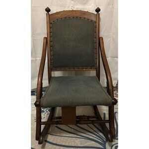 Antique Victorian Eastlake Campaign Folding Rocking Chair Rocker c.1880's